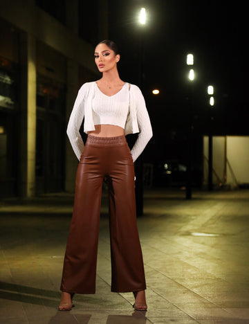 Camel Leather Pants