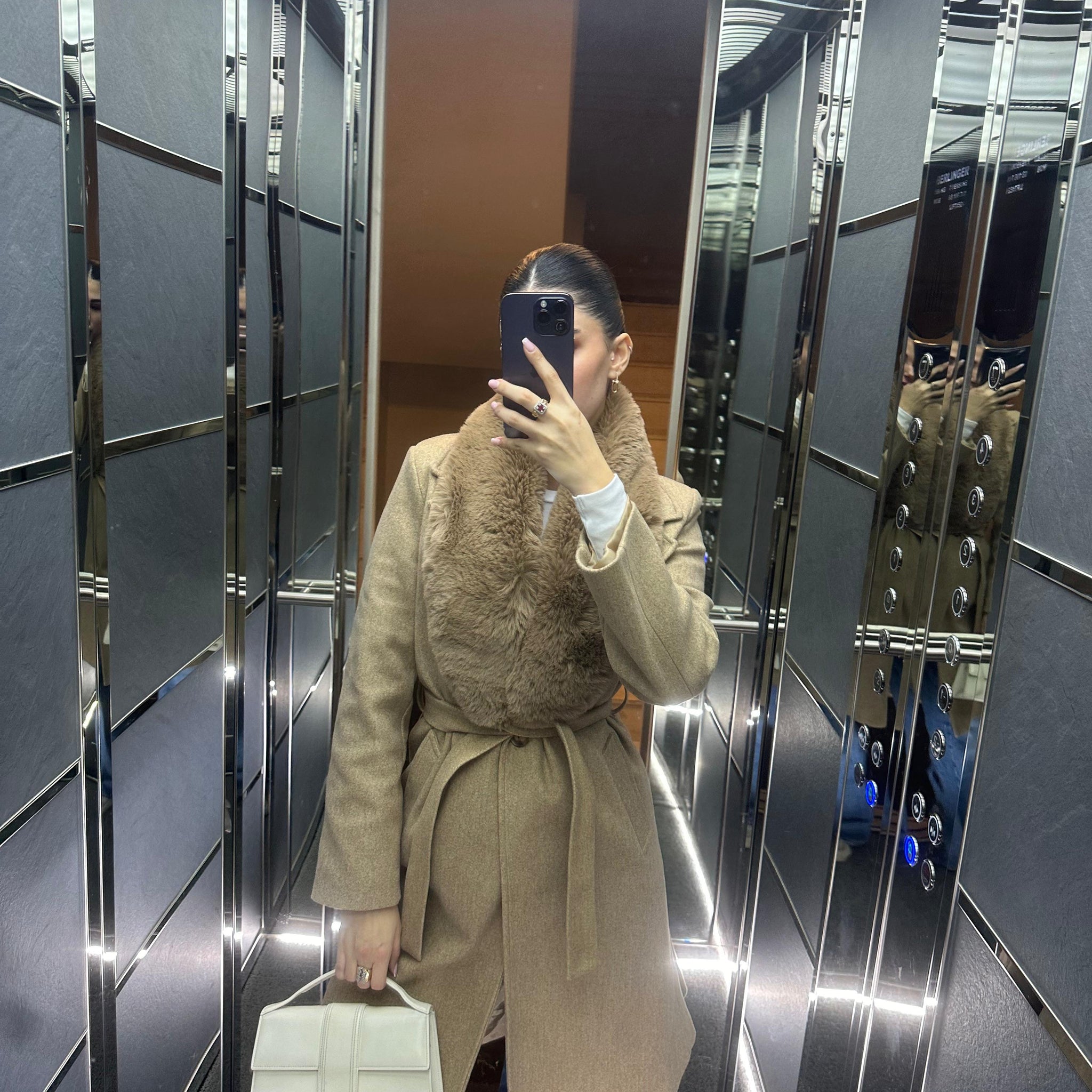 FAUX FUR TRIM COAT