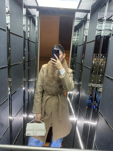 FAUX FUR TRIM COAT